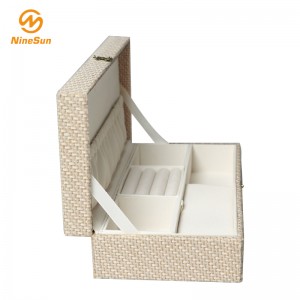 Professional Factory Supply Popular Portable Rings Earrings Storage Fabric Jewelry Box